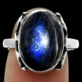 thumbnail image 1 of Blue Fire Labradorite - Madagascar 925 Sterling Silver Ring s.8 Jewelry R-1198 SDR168867, 1 of 5