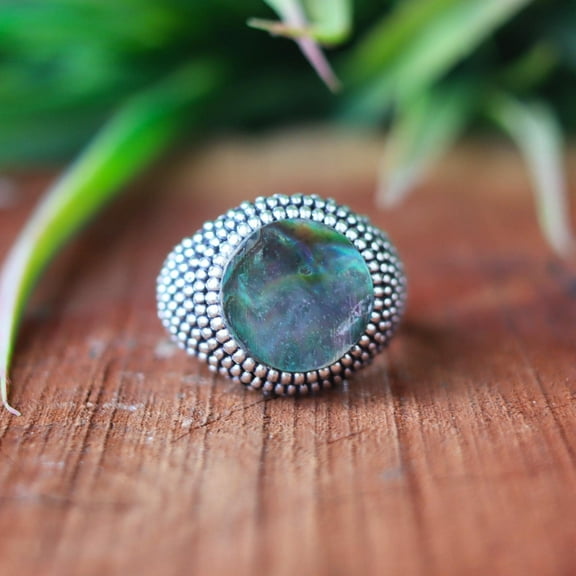 Blue Fire Labradorite Ring, 925 Sterling Silver Ring, Statement Ring, Boho Jewelry, Adjustable Ring, Handmade Jewelry, Unisex Pretty Jewelry