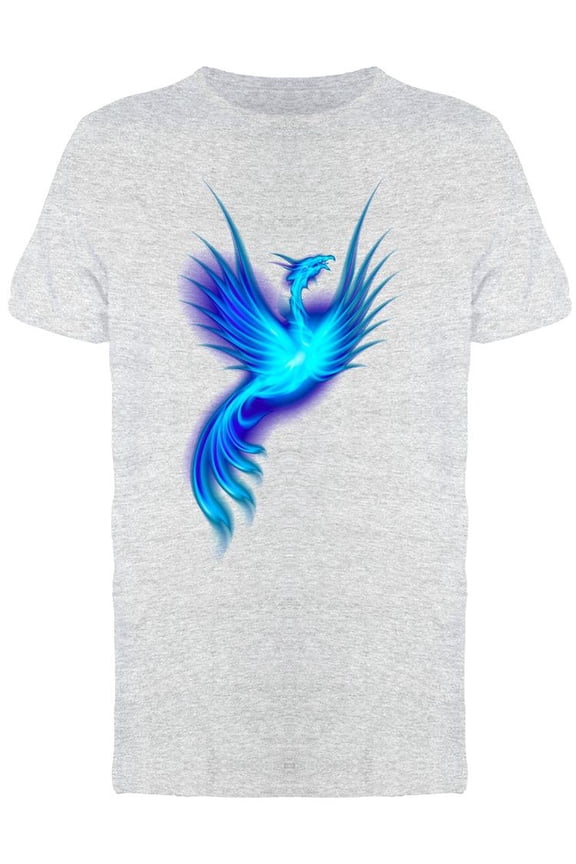Blue Fire Phoenix Graphic Tee Men's -Image by Shutterstock