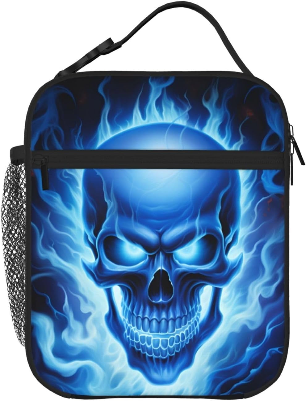 Blue Fire Skull Lunch Box Insulated Lunch Bags For WomenMenWomenMen Blue Fire Skull Lunch Box Insulated Lunch Bags For WomenMenWomenMen