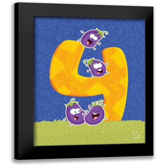 Blue Fish 15x18 Black Modern Framed Museum Art Print Titled - Brinjy 4