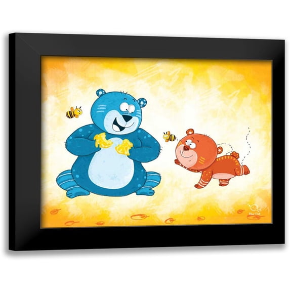 Blue Fish 24x20 Black Modern Framed Museum Art Print Titled - Honey Boo