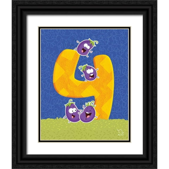 Blue Fish 26x32 Black Ornate Wood Framed with Double Matting Museum Art Print Titled - Brinjy 4