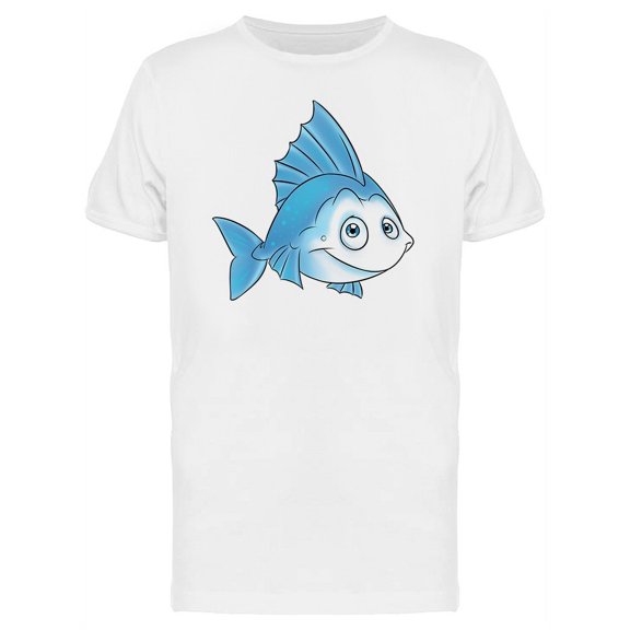 Blue Fish Cartoon T-Shirt Men -Image by Shutterstock, Male 3X-Large