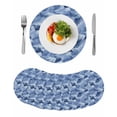 thumbnail image 1 of Blue Fish Coastal Round 13 Inch Placemats Set of 8, Watercolor Beach Ocean Nautical HeatResistant Non Slip Place Mats for Dining Table, Wipeable Braided Kitchen Table Mats for Housewarming, 1 of 9