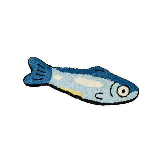 Blue Fish Designs Flocking Tufted Floor Mats Sturdy Base for Children Room Home Decoration