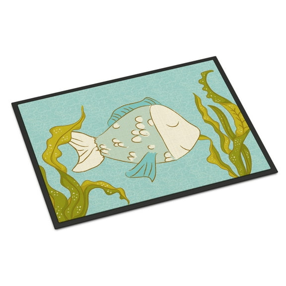 Blue Fish Door Mat
