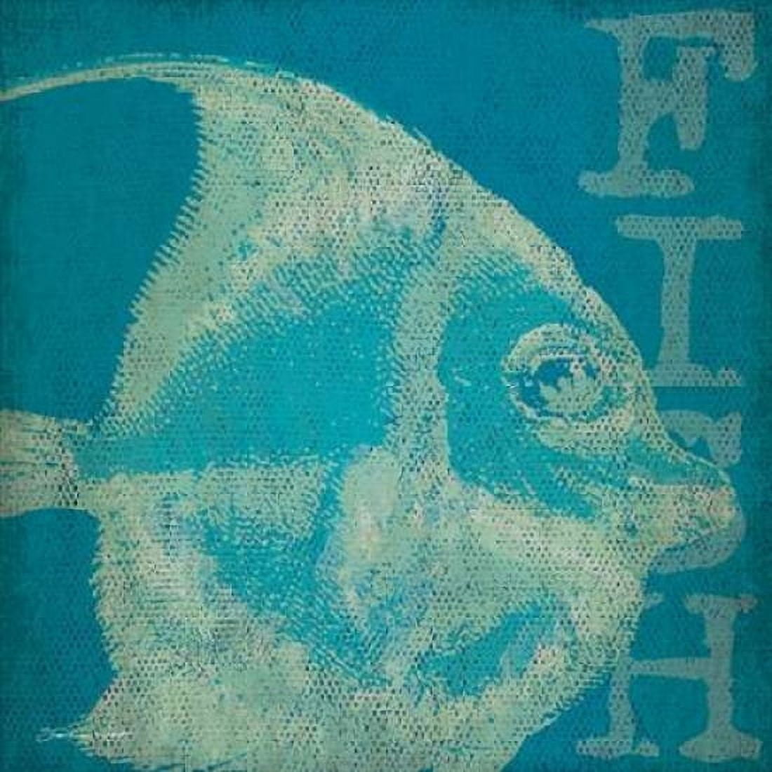Blue Fish II Canvas Art - Stephanie Marrott (24 x 24)