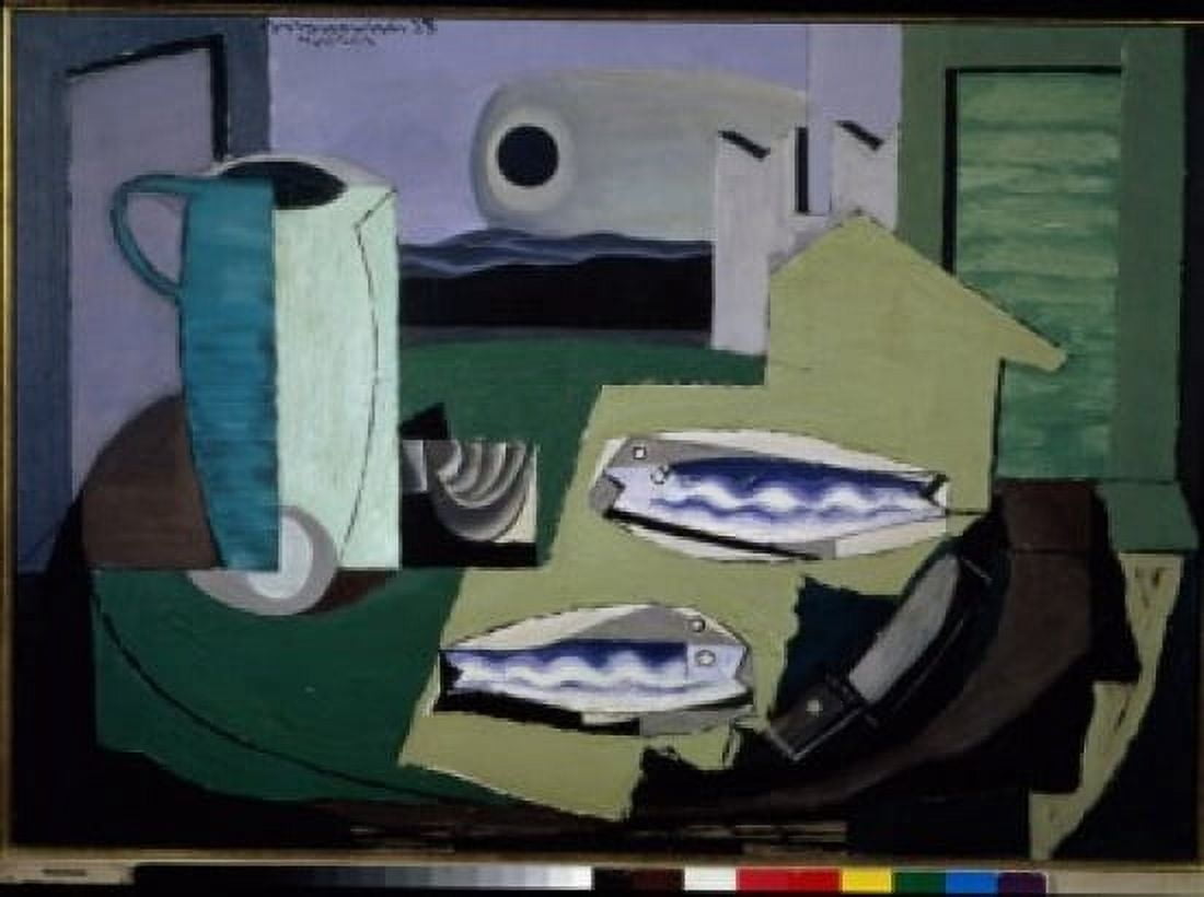Blue Fish by Louis Casimir Marcoussis 1883-1941 France Paris Centre Georges Pompidou French Musee National d Art Moderne Canvas Art - Louis Casimir Marcoussis (18 x 24)