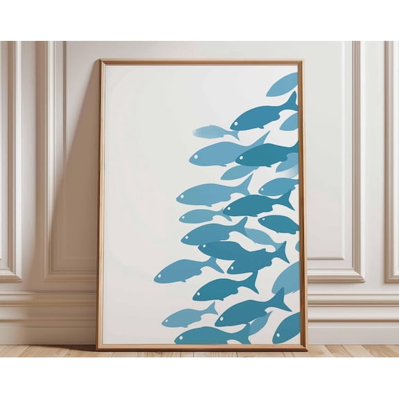 Blue Fish Ocean Wall Art Print