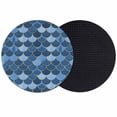 thumbnail image 1 of Blue Fish Scale Coasters Set of 2, Absorbent Coasters for Drinks, Modern Geometric Ombre Abstract Moroccan Coaster for Desk Coffee Table Protection, Home Decor House Warming Gifts 4", 1 of 8