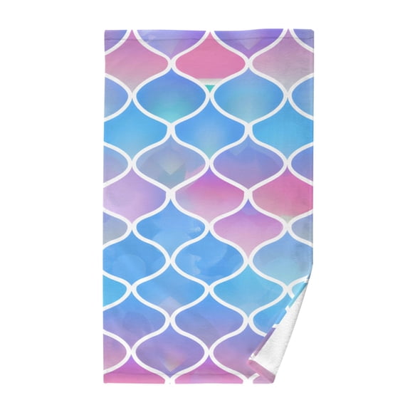 Blue Fish Scale Cotton Face Towels Absorbent Hand Towel Soft Bathroom Towel for Kitchen Hotel Decoration