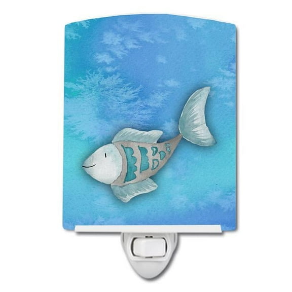 Blue Fish Watercolor Ceramic Night Light