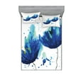 thumbnail image 1 of Blue Fitted Sheet & Pillow Sham Set, Watercolor Style Effect Floral Design Abstract Art Cornflower Illustration, Decorative Printed 6 Piece Bedding Decor Set, Queen, Pale Blue and Blue, by Ambesonne, 1 of 3