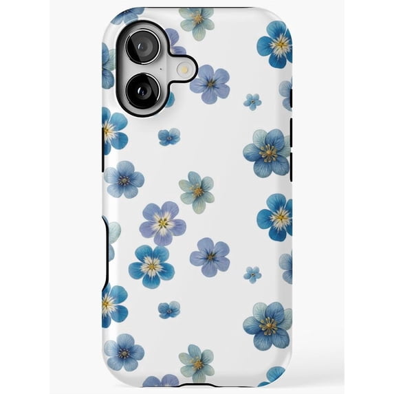 Shell Posster Blue Blue Five-Petal Floral Pattern Tough Case for Apple iPhone ...
