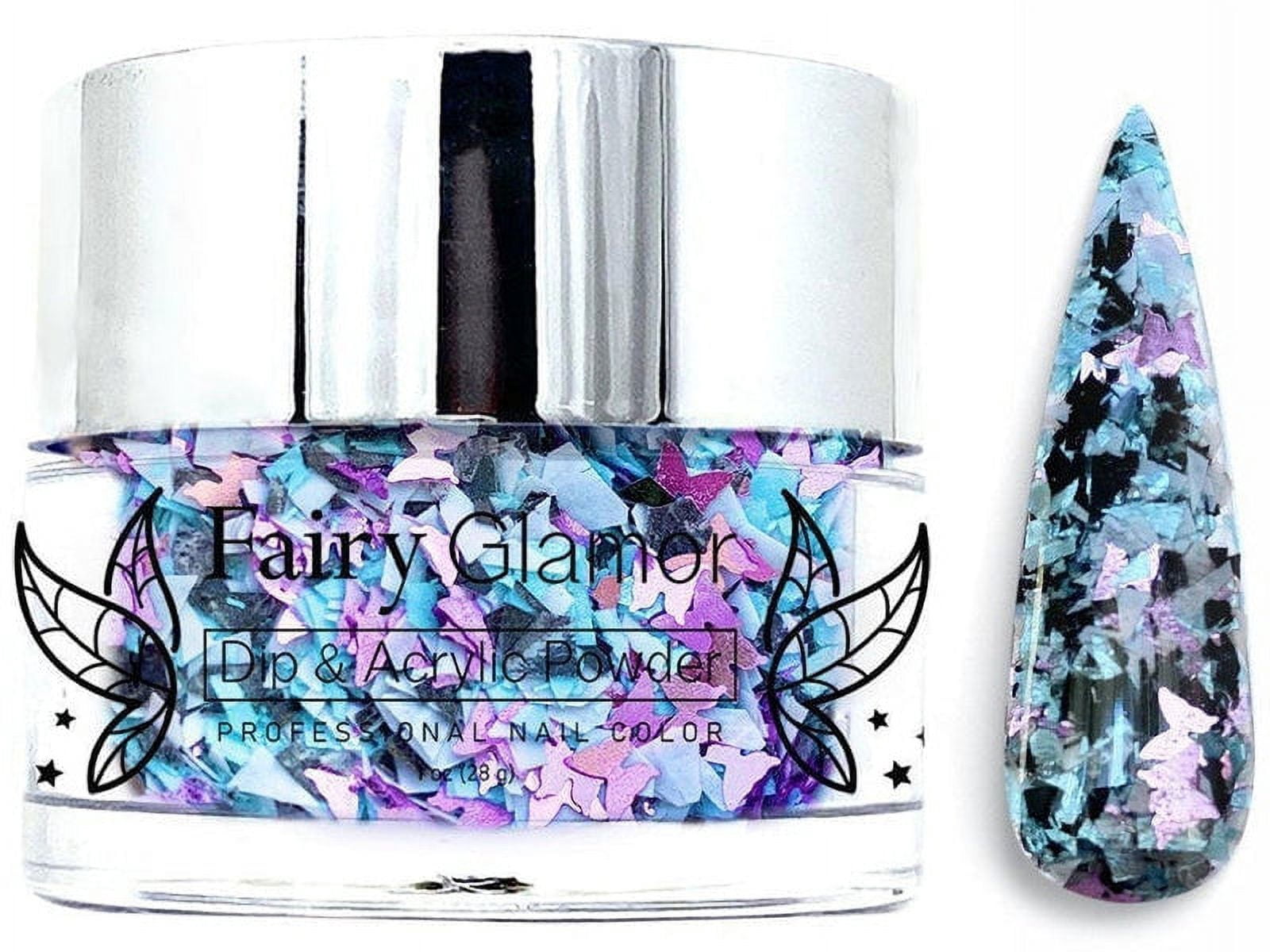 Blue Flake Glitter Dip and Acrylic Nail Powder - Alice in Wonderland ...