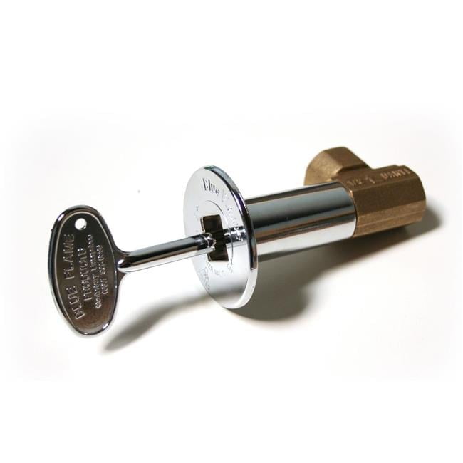 Polished Chrome Brass Angle Gas Valve Kit with Key
