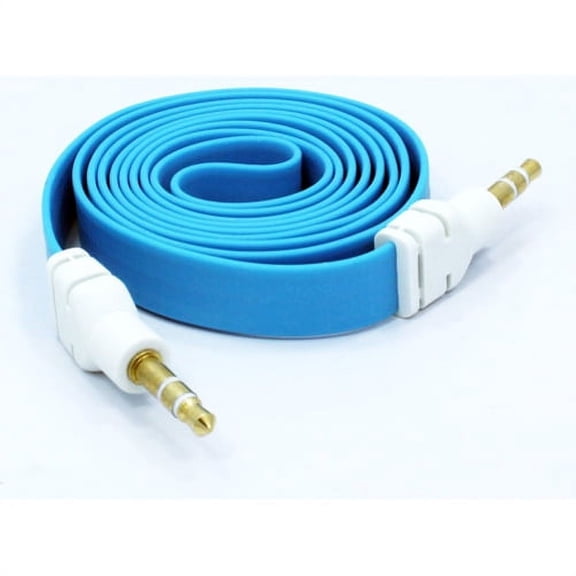 Blue Flat Aux Cable Car Stereo Wire Compatible With iPod Touch 5 4th Gen 3rd Gen 2nd Gen 1st Gen Nano 7th Gen 5th Gen, iPad Pro 9.7 12.9, Mini 4 3 2, Air 2