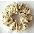 thumbnail image 1 of Penny's Boutique Blue Fleur de Lis on Ivory Cotton Hair Scrunchy-Jumbo - Made in the USA, 1 of 6