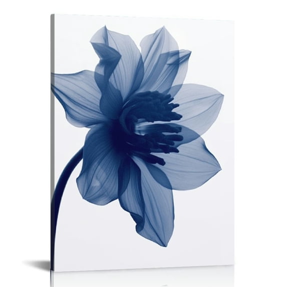 Blue Flickering Flower Modern Abstract Paintings Canvas Wall Art Gallery Wrapped Grace Floral Pictures on Canvas Prints Artwork for Living Room Bedroom Office Home Decorations