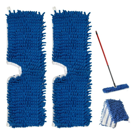 Blue Floor Mop with Microfiber Material for Multiple Floor Types, Featuring Lock Edge Design, High Water Absorption and Quick Drying