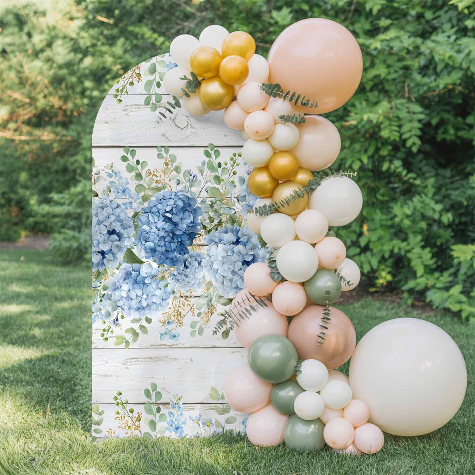 Blue Floral Arch Backdrop Cover 6 FT, Summer Country Blue Hydrangea ...