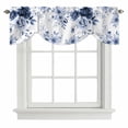 thumbnail image 1 of Blue Floral Art Tie Up Valance Curtains for Windows, Kitchen Curtains Window Treatments, Watercolor Botanical Spring Flowers Short Window Shades Valances for Bedroom Bathroom Cafe 54"x18", 1 of 8