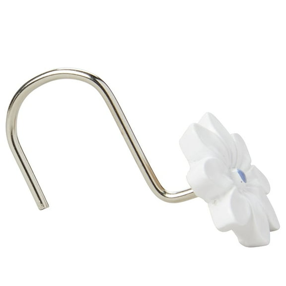 Blue Floral Bath Collection - Set of 12 Shower Hooks