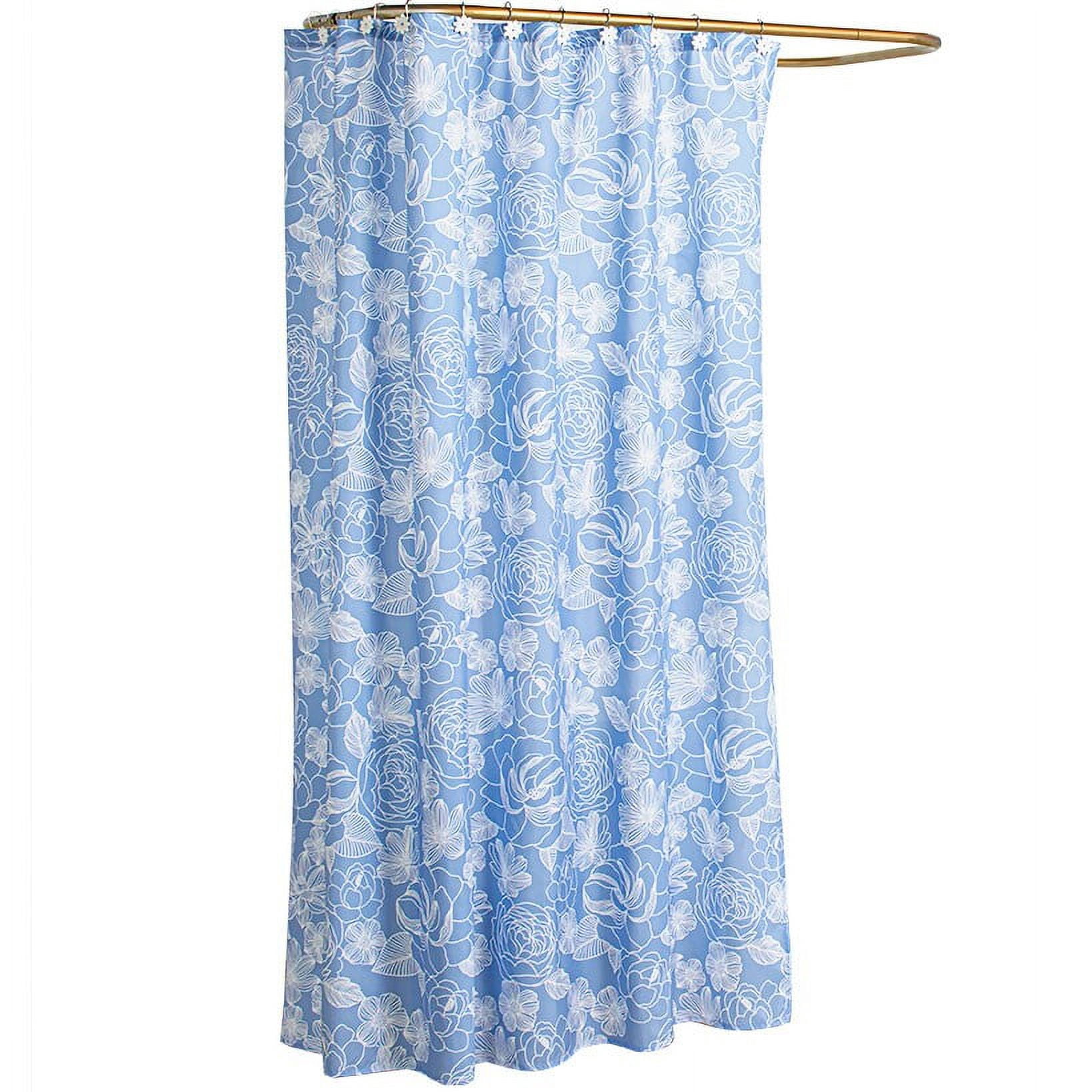 Blue Floral Bath Collection - Shower Curtain - Walmart.com