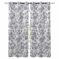 thumbnail image 1 of Blue Floral Blackout Curtains for Bedroom/Living Room, Thermal Insulated Kitchen Curtains, Farmhouse Vintage Flower Leaf Botanical Grommet Darkening Window Treatment Drapes 27.5"x39"x2, 1 of 8