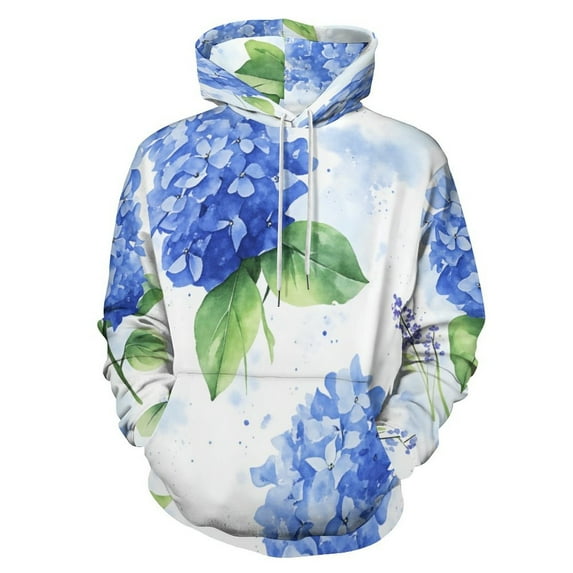 Blue Floral Bouquet Pattern-1 3D Print Hoodie Men Women Autumn Thin Pullover Sweatshirt Vintage Streetwear Tops