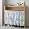 thumbnail image 1 of Blue Floral Cabinet Curtain 35"Wx35"L,Dustproof Under Sink Skirt with Self Adhesive Tape,Garden Petals Flower Botanical Tree Branch Cabinet Curtain Cover for Kitchen Sink,Bathroom Vanity,Laundry Room, 1 of 9