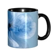 thumbnail image 1 of Blue Floral Coffee Mug Fun Custom Ceramic Mugs 11oz Black, 1 of 5