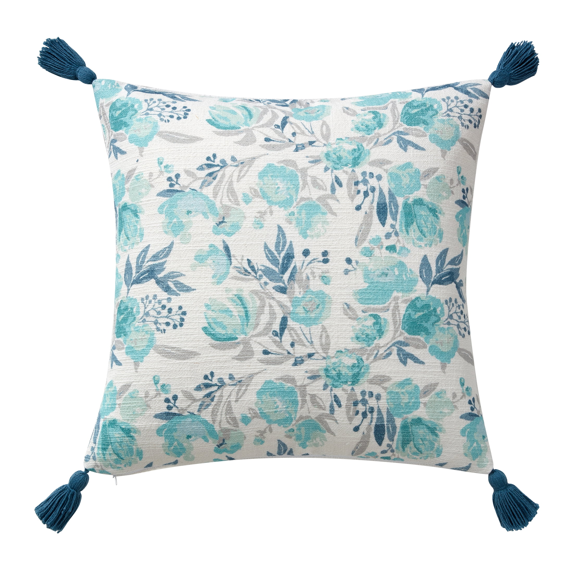 Throw Pillow. Blue Pillow Cover. 18 X 18 Inch. Free Shipping. Cover Only.  Featuring a Crown Design. 