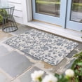 thumbnail image 1 of Blue Floral Door Mat Indoor Outdoor, Farmhouse Vintage Flower Leaf Botanical Non Slip Welcome Mat with Rubber Backing, Absorbent Fabric Front Door Mats Entryway Rug for Home Patio Entrance 24"x36", 1 of 8