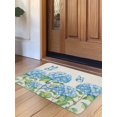thumbnail image 1 of Blue Floral Door Mat&nbsp;Indoor Outdoor Entrance, Non Slip Rug for Kitchen Bathroom Entryway Rug, Summer Botanical Hydrangeas Butterfly Washable Doormat Floor Mat for Office Home Decor 24x36 Inch, 1 of 8