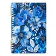 thumbnail image 1 of Blue Floral Flowers Ring Binder Notebook Journey Note Diary College Ruled Spiral Notebook Study Loose Leaf Paper A5 60 Pages, 1 of 8