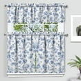 thumbnail image 1 of Blue Floral Kitchen Curtain Valance 3 Piece Set, French Farmhouse Kitchen Decor for Home Interior Decor, Blue and White Curtains and Valance Set Short Curtain Sink Window Decor 24 Inch, 1 of 6