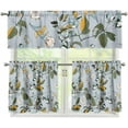 thumbnail image 1 of Blue Floral Kitchen Curtain Valance and Tiers Set Light Filtering 36" Tier and Valance Farmhouse Window Curtains for Living Room Bedroom Decorations for Home 3 Piece Set, 1 of 6