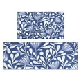 thumbnail image 1 of Blue Floral and Leaf Pattern Kitchen Rugs Sets Of 2,Anti Fatigue Kitchen Mat Rugs Non Slip Washable,Decorative Kitchen Floor Mats for Kitchen,Sink,Laundry,17"x30"+17"x47", 1 of 7