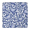 thumbnail image 1 of Blue Floral and Leaf Pattern Square Fitted Tablecloth with Elastic Edge,Square Table Cover,Washable Elastic Table Cover for Home Kitchen Party Decor 34"x34", 1 of 6