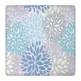 thumbnail image 1 of Blue Floral Leaf Pattern Square Fitted Tablecloth with Elastic Edge,Square Table Cover,Washable Elastic Table Cover for Home Kitchen Party Decor 36"x36", 1 of 6