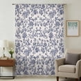 thumbnail image 1 of Blue Floral Leaf Sheer Curtains 45 Inches Long, Retro Farmhouse Plant Tree Branch Light Filering Curtains, Breathable Simi Curtain Privacy Drapes for Kitchen Bathroom Small Window Treatment, 1 of 9
