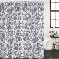 thumbnail image 1 of Blue Floral Leaf Waterproof Shower Curtain, Large 72"x84" Washable Polyester Fabric Shower Curtains for Bathroom, Retro Farmhouse Plant Tree Branch Decorative Bathtub Curtain Sets with Hooks, 1 of 9