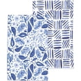 thumbnail image 1 of Blue Floral Leaves Boho Kitchen Towels Dish Towels Set of 2,Blue Stripes Hand Towels 18x26 Inch Drying Dishcloth, Kitchen Tea Towel Home Decorations., 1 of 6