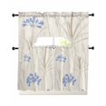 thumbnail image 1 of Blue Floral Leaves Swag Curtains for Living Room/Bedroom Windows, Beige Farmhouse Botanical Kitchen Curtains and Valances Set 36 Inch Length, Light Filtering Swags Valance Curtain Panels, 1 of 5