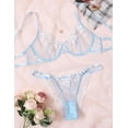 thumbnail image 1 of Blue Floral Lingerie Set Plus, 1 of 5