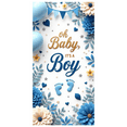 thumbnail image 1 of Blue Floral Oh Baby Banner Boy Announcement for Baby Shower Party Newborn Celebration, 1 of 8