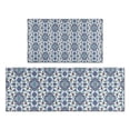 thumbnail image 1 of Blue Floral Ornament Pattern Kitchen Rugs Sets Of 2,Anti Fatigue Kitchen Mat Rugs Non Slip Washable,Decorative Kitchen Floor Mats for Kitchen,Sink,Laundry,17"x30"+17"x47", 1 of 7