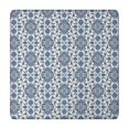 thumbnail image 1 of Blue Floral Ornament Pattern Square Fitted Tablecloth with Elastic Edge,Square Table Cover,Washable Elastic Table Cover for Home Kitchen Party Decor 34"x34", 1 of 6